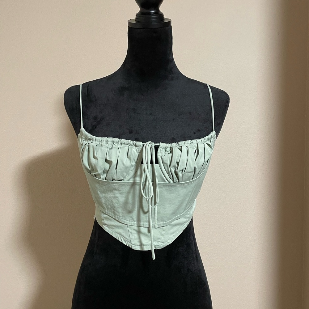 Princess Polly green corset crop top